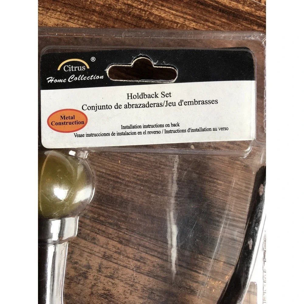 Citrus Home Collection Hold‎ Back Set of 2 Metal Construction New